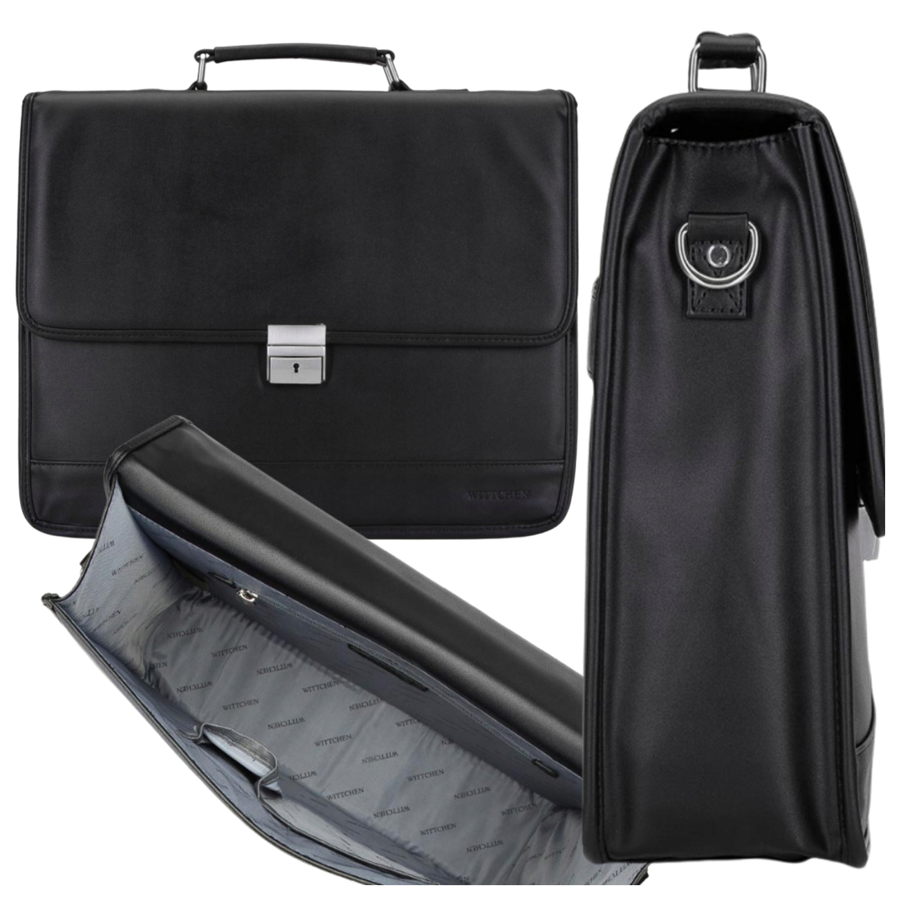 Klasická elegantní pánská aktovka Wittchen 29-3-703-1 černá, prostorná, lehká