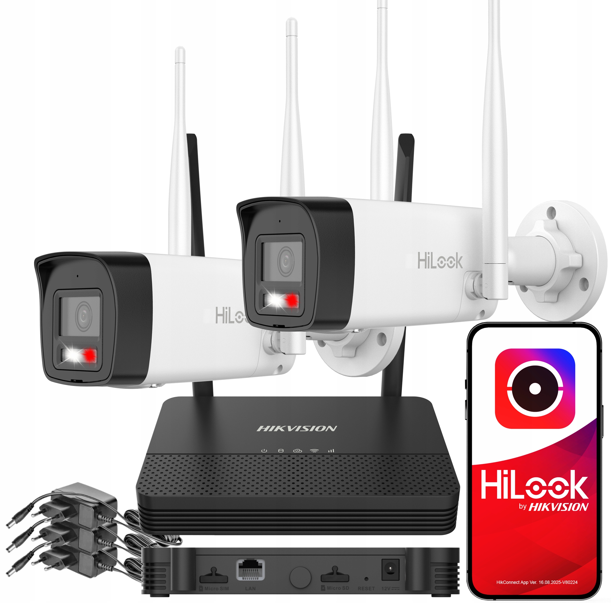 4MPx WiFi monitorovací sada Hikvision HiLook 2 venkovní Ip kamery Nvs