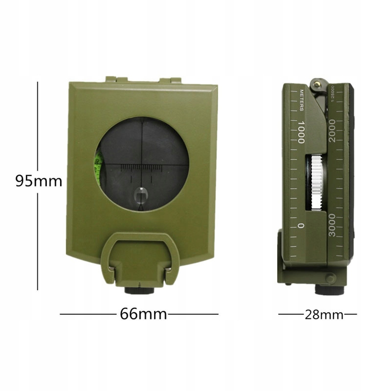 KOMPAS PRYZMATYCZNY WOJSKOWA PROFESJONALNY BUSOLA Linijka centymetrowa