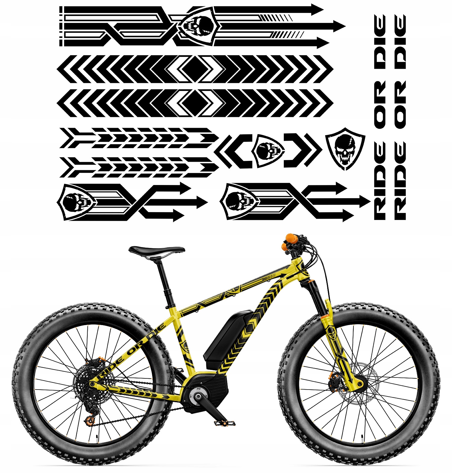 Sada univerzálních Nálepek na kolo Ride Or Die