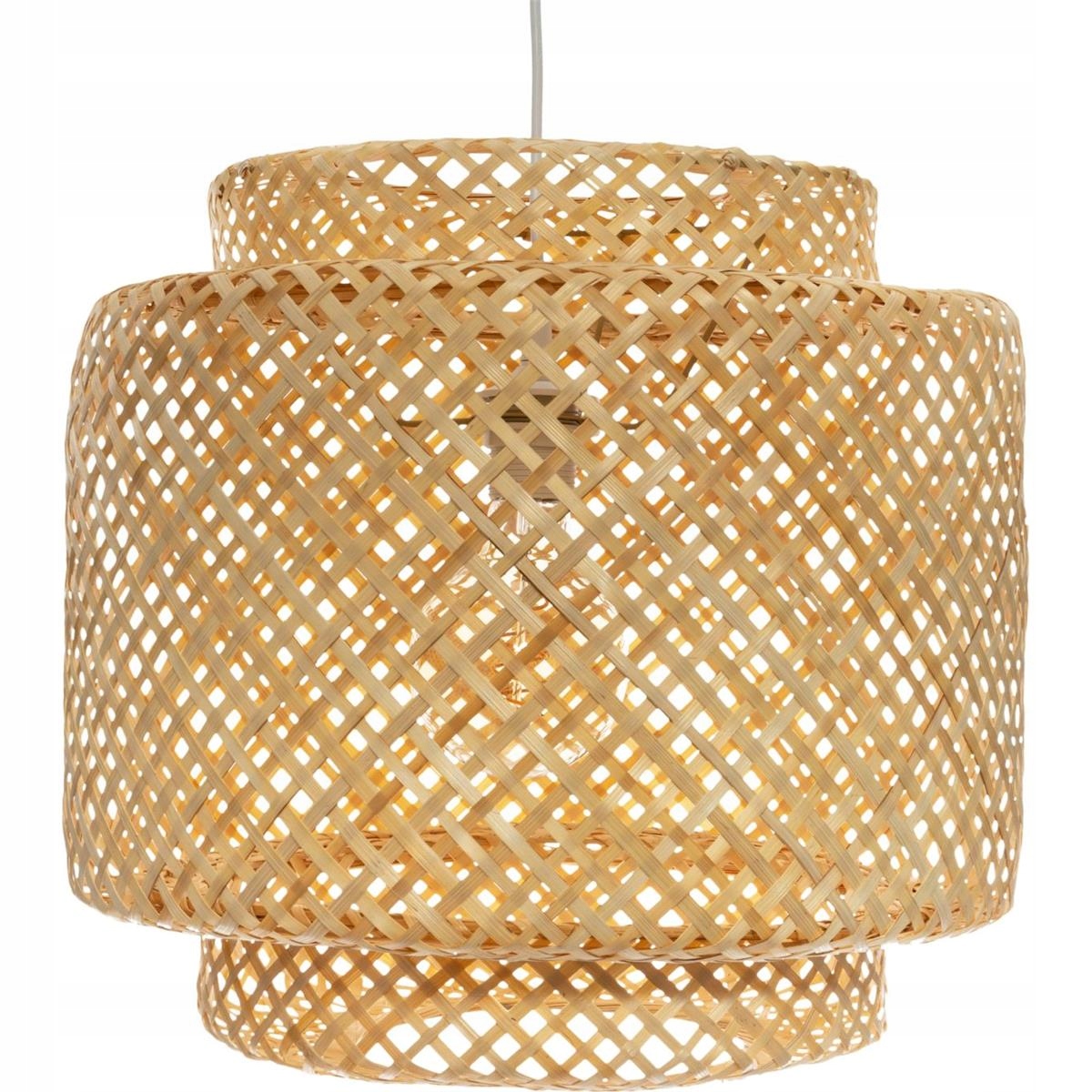 

Bambusowa lampa wisząca naturalna Boho do jadalni