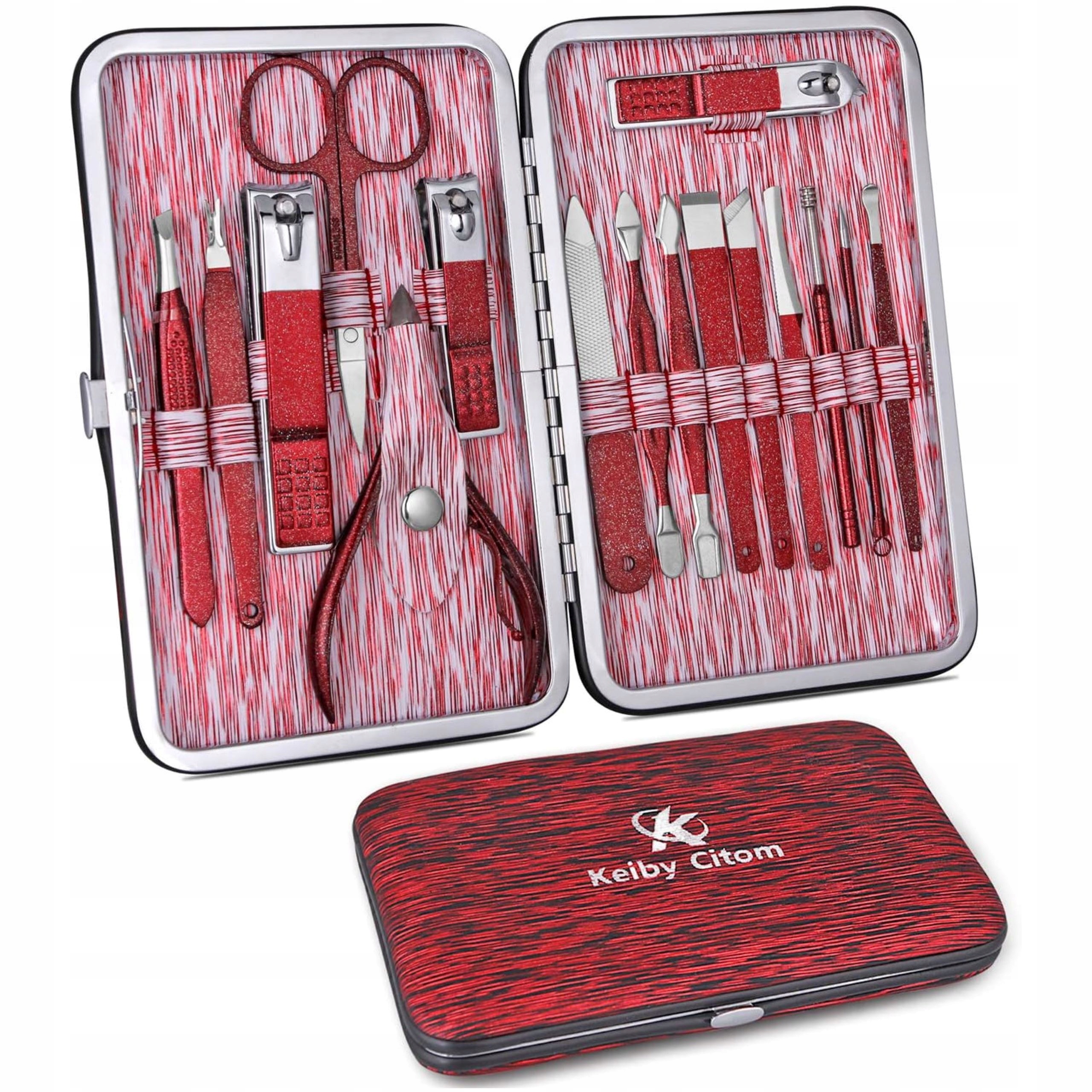 PROFESJONALNY ZESTAW DO MANICURE PEDICURE 16 SZTUK NARZĘDZI DO PAZNOKCI