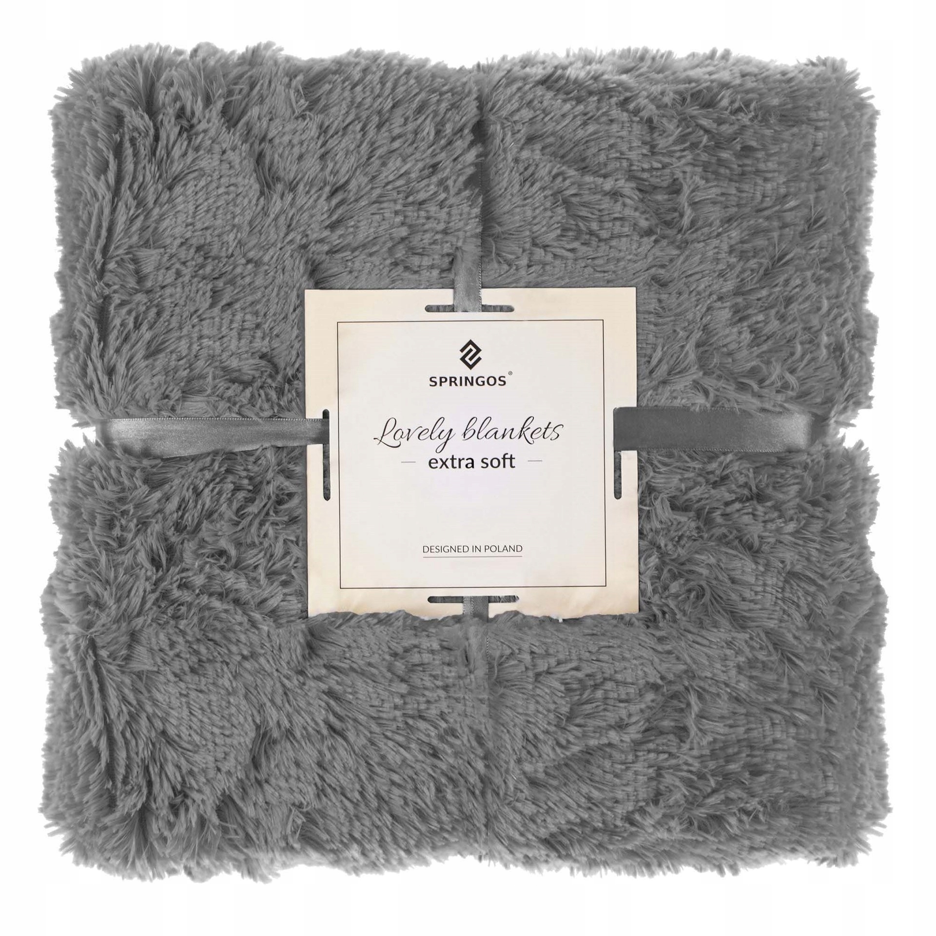 Oboustranný Koc Chlupatý Přehoz Pled 200x240 cm Plyš Kožešina Měkká Šedá