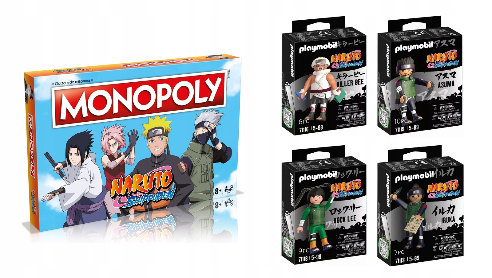 Zestaw 5w1 Monopoly Naruto 4 figurki Anime dla fanów figurka Premium