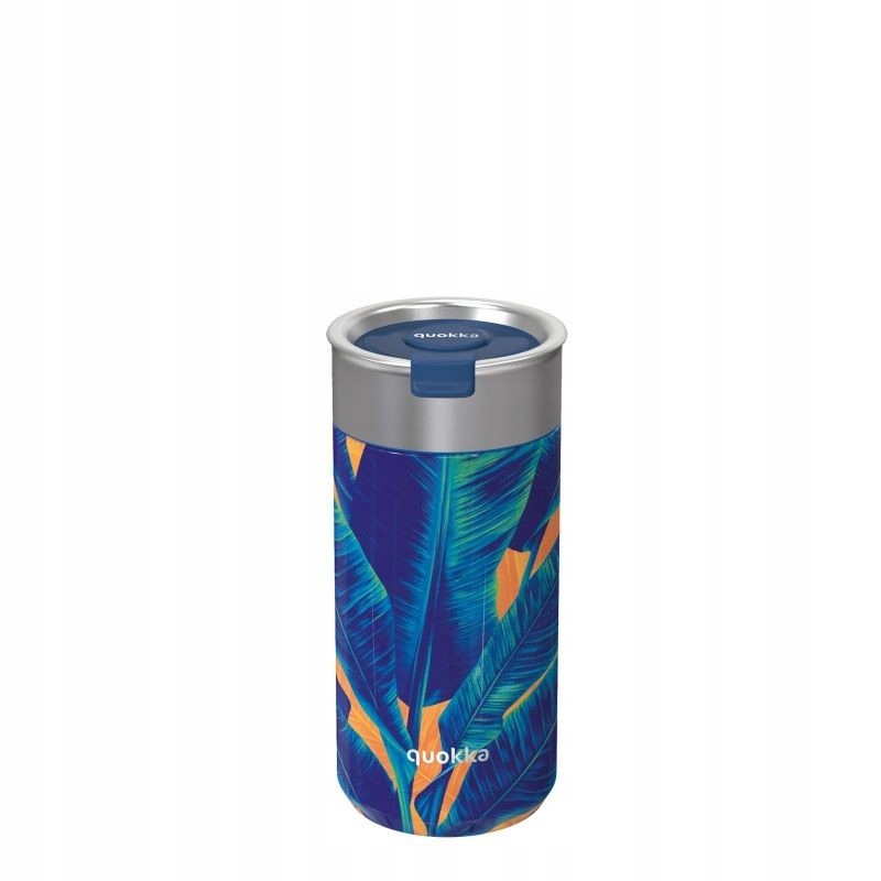 Quokka Boost Blue Jungle, kubek termiczny ze stali nierdzewnej, z sitkiem, 400ml