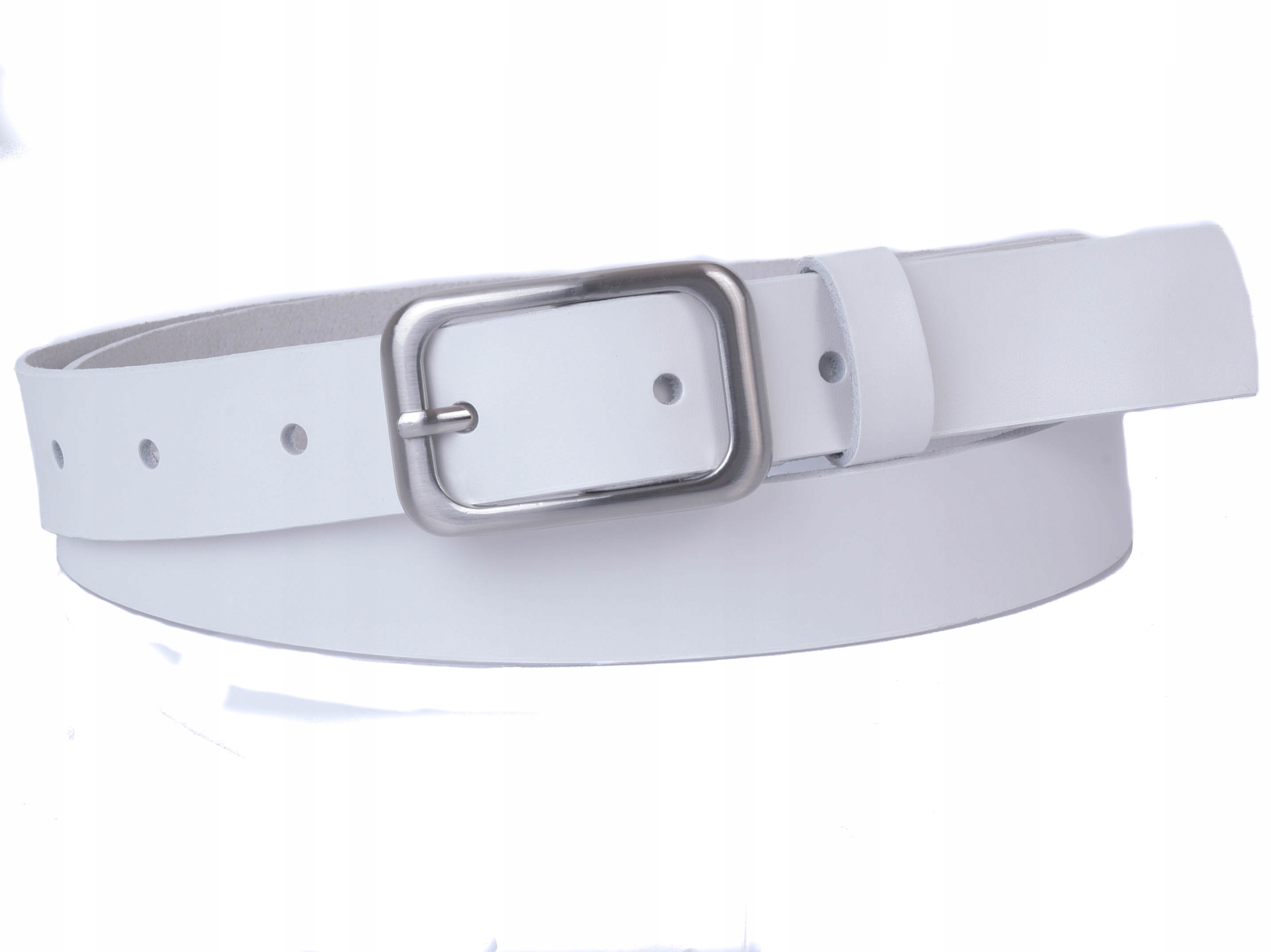 

Damski Skórzany pasek 3cm Biały |100obw