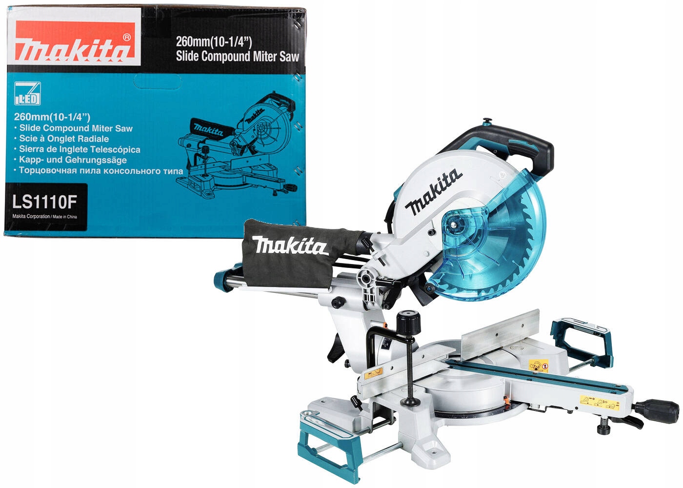 Makita Piła ukośna pilarka ukośnica z przesuwem posuwem 260mm 1450W LS1110F