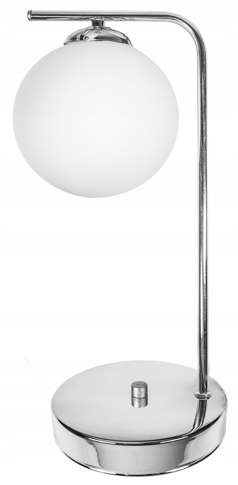 

Lampka Nocna Biurkowa Chrom Szklana Kula Loft Led