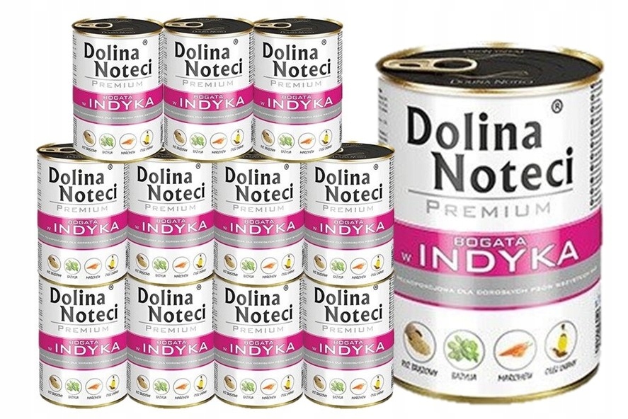 Levně Vlhké krmivo pro psy Dolina Noteci Premium bohaté na krůtu 12x400 g