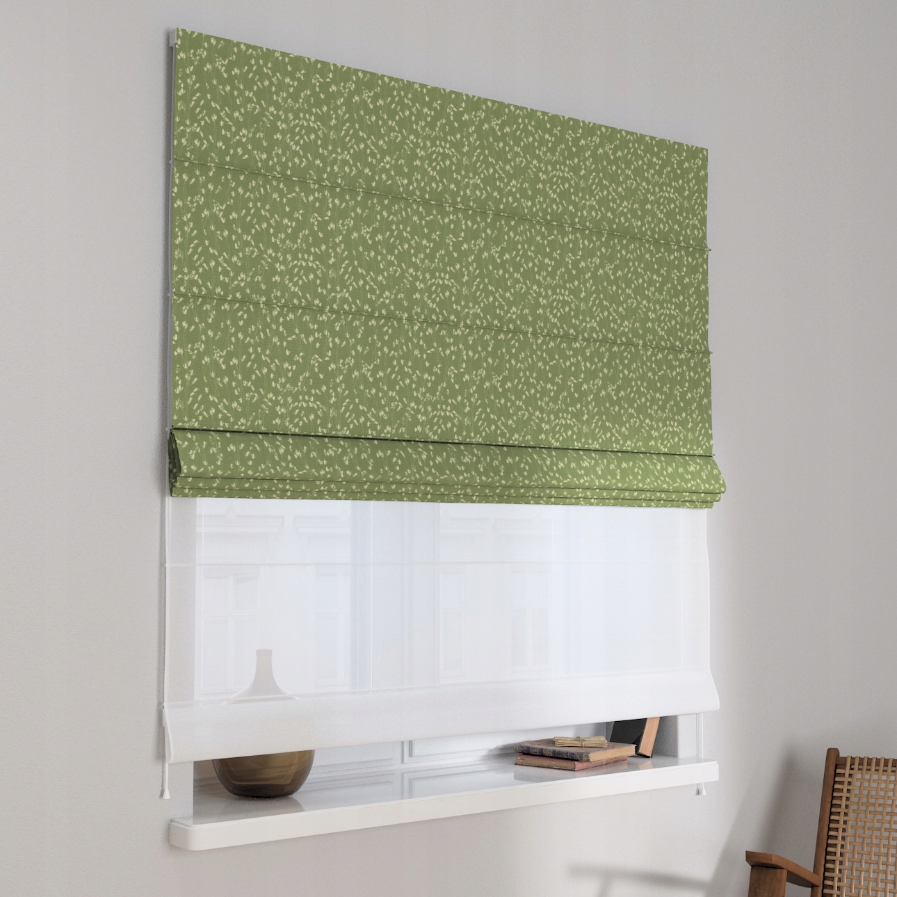 Hotová rímska roleta Duo 120 x 170 cm zelená