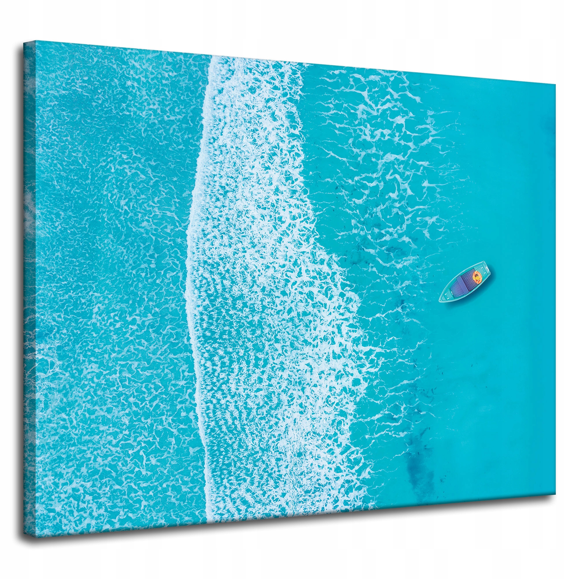 Obraz na plátně Modrá loď Vlny Voda Oceán 100x80 cm