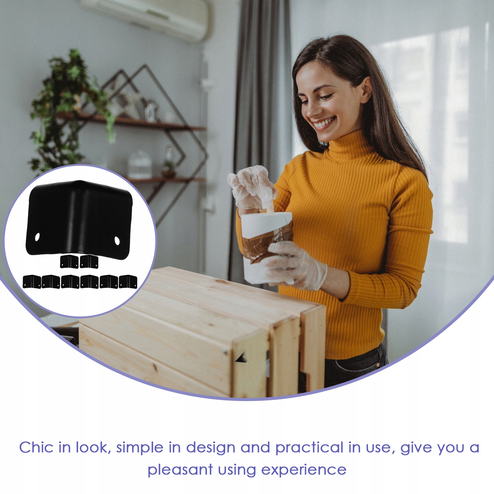 h-BLACK DECOR TABLE CORNER GUARDS METAL CORNER Marka bez marki