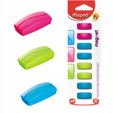 

Magnesy Prostokątne Maeped 27MM 8 Sztuk MIX Kolor