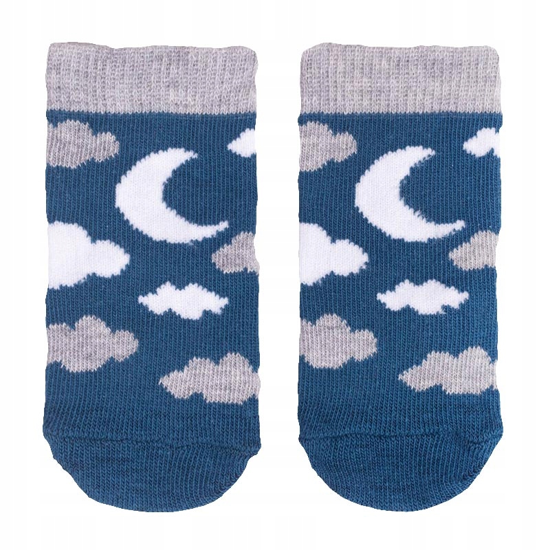 SKARPETKI 74-80 dla dzieci BAWEŁNIANE wzorowane 6-9 m w chmurki