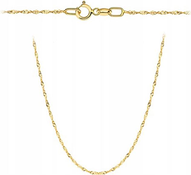 Zlatý řetízek 585 Splot Singapure délka 45 cm žluté zlato jako dárek 14k