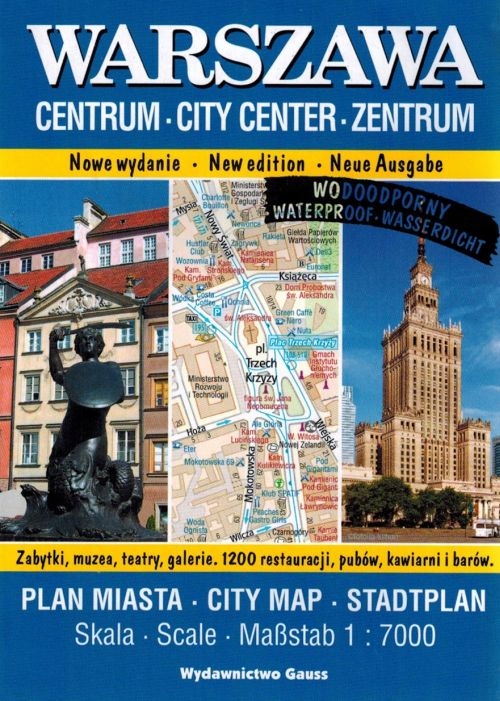 Warszawa Centrum Mapa Laminowana Plan Miasta Gauss