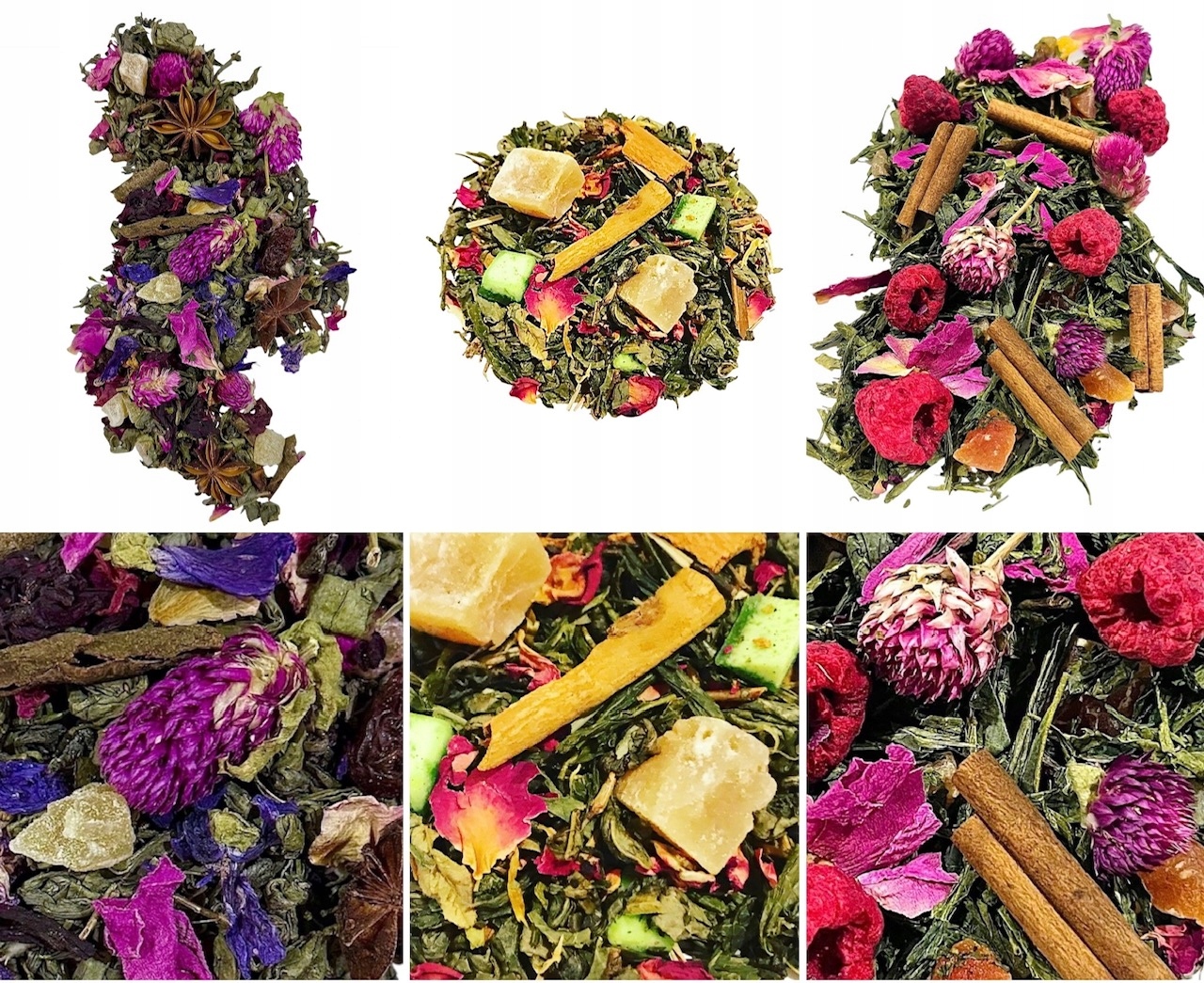 Zestaw herbat zielonych liściastych sypanych Zimowe smaki. Mix 3 x 250g