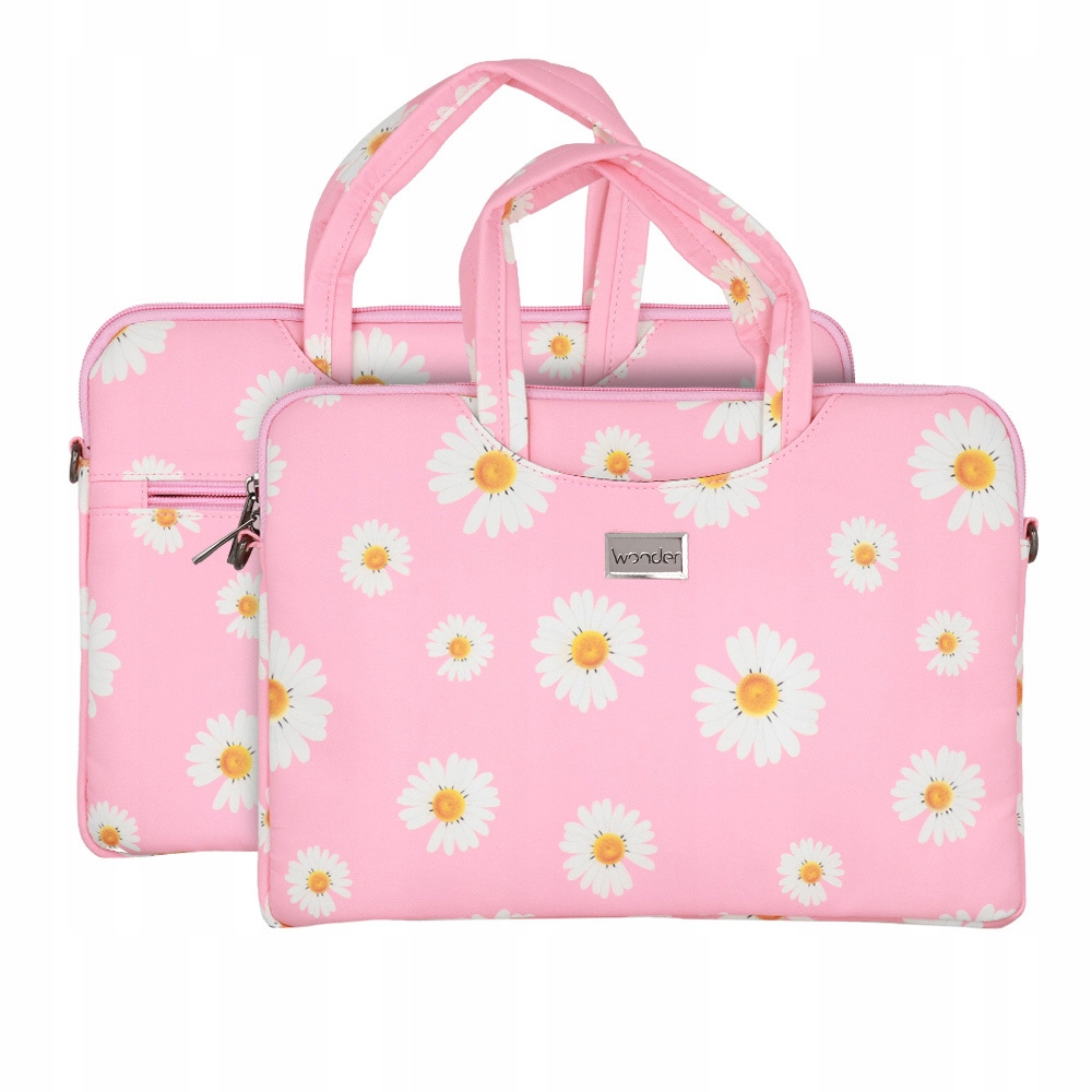 Wonder Briefcase Laptop 17 cali stokrotki różowe