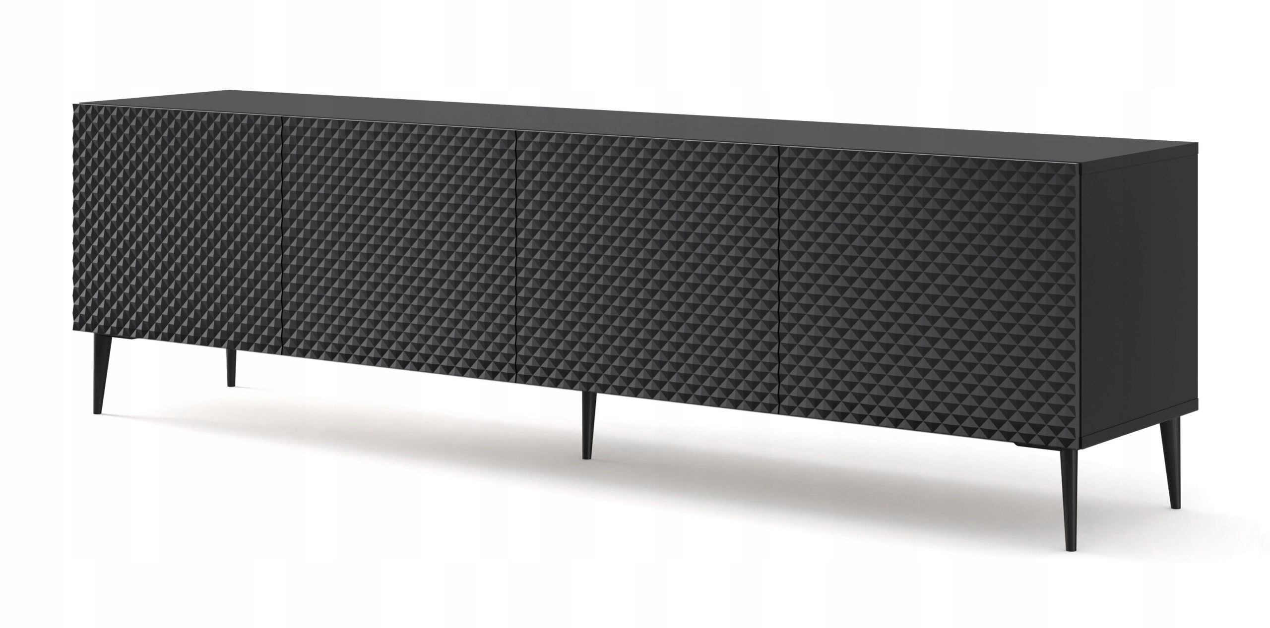 Szafka RTV Ravenna C 200 4D czarny połysk szpilki