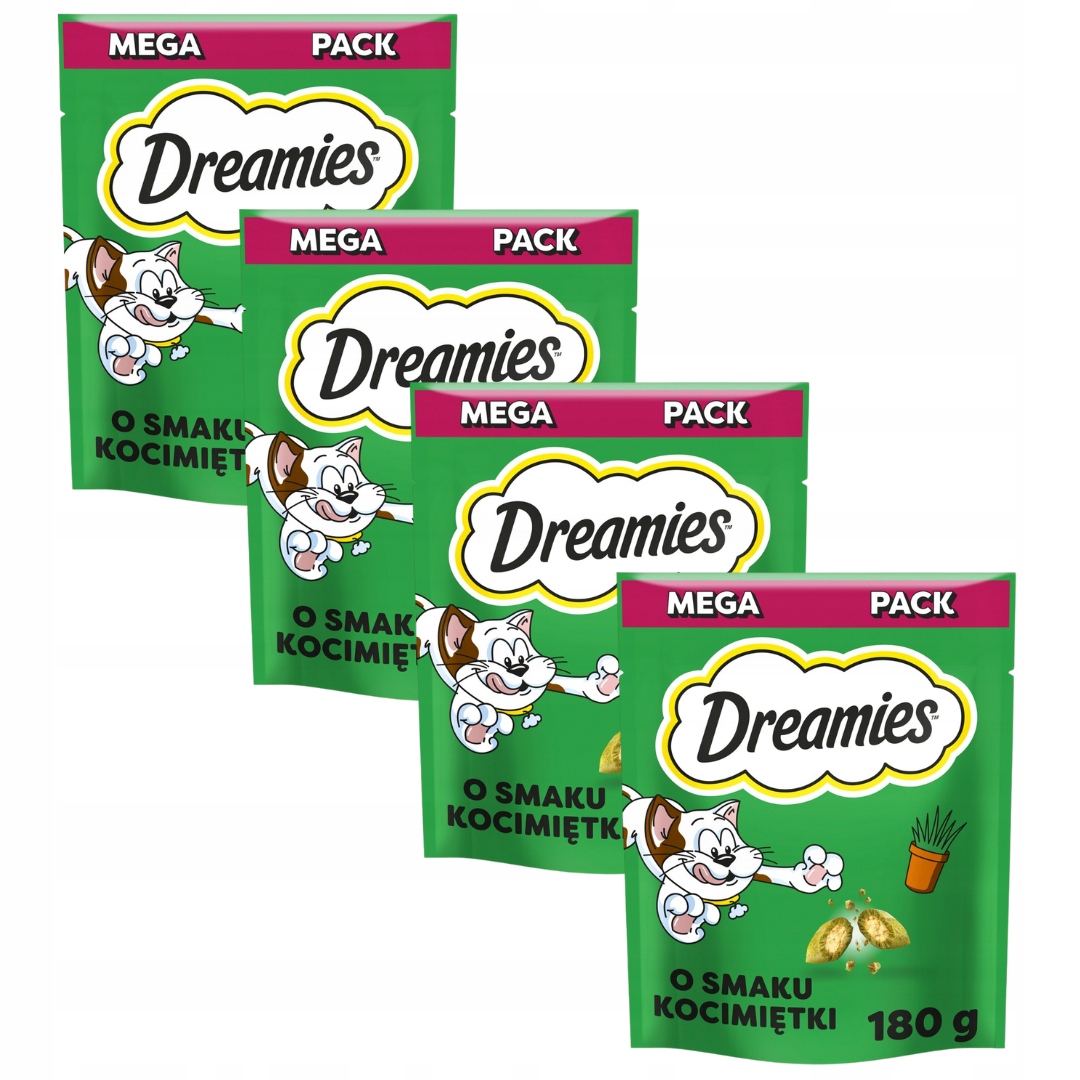 Levně Dreamies pamlsek pro kočky s kočičím mátem 180 g x 4 kusy