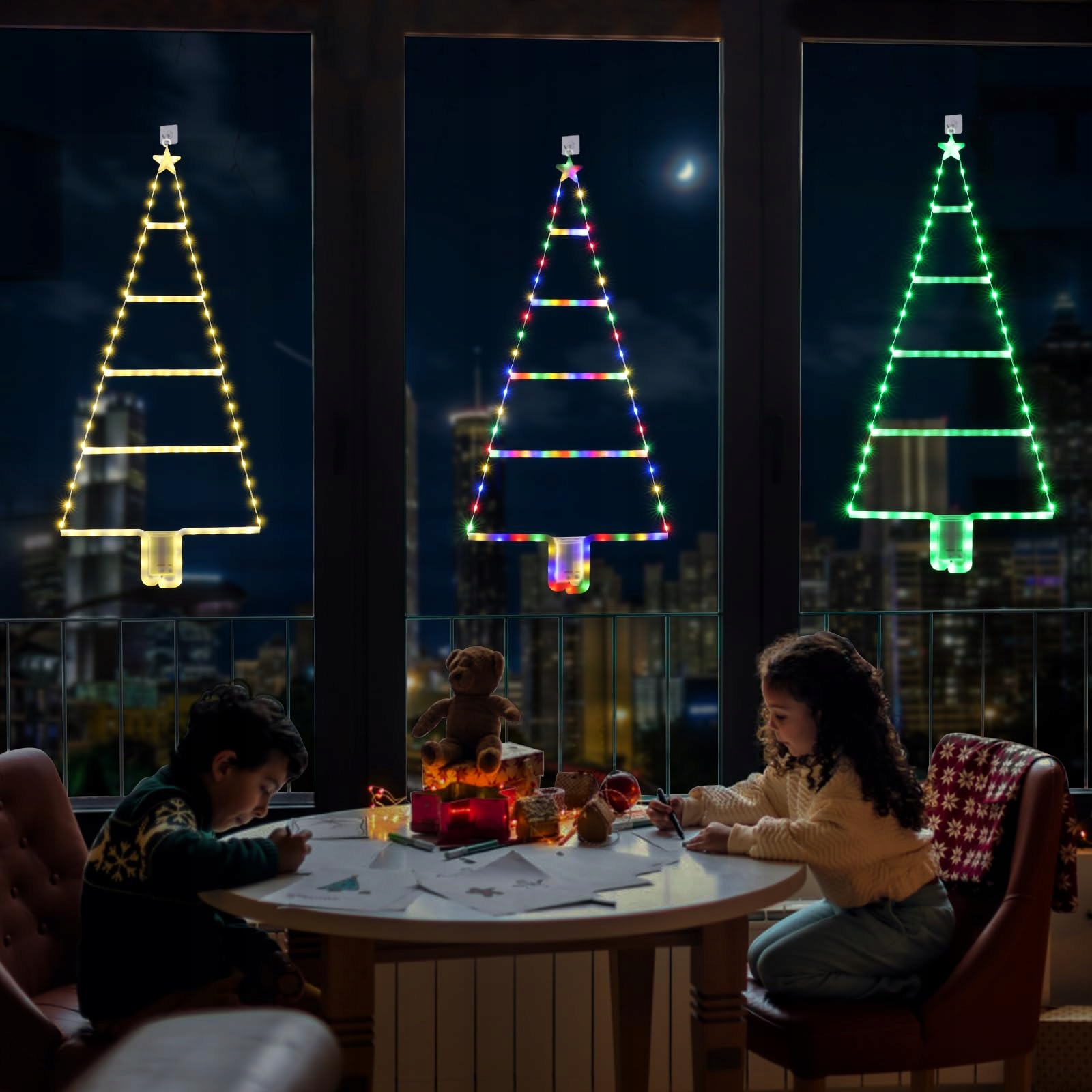 MOXLED WODOODPORNA DEKORACJA ŚWIETLNA CHOINKA LED NA BATERIE 81CM 8 TRYBÓW — miniatura 8