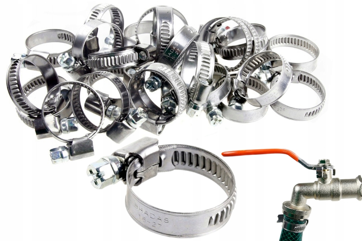 OPASKI SLIMAKOWE nierdzewne 16mm - 27mm cybanty 10szt opaska ślimakowa