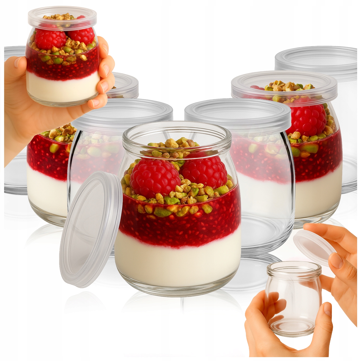 24 x sklenice na dezerty, skleněné ovoce, 160 ml nádoba na jogurt