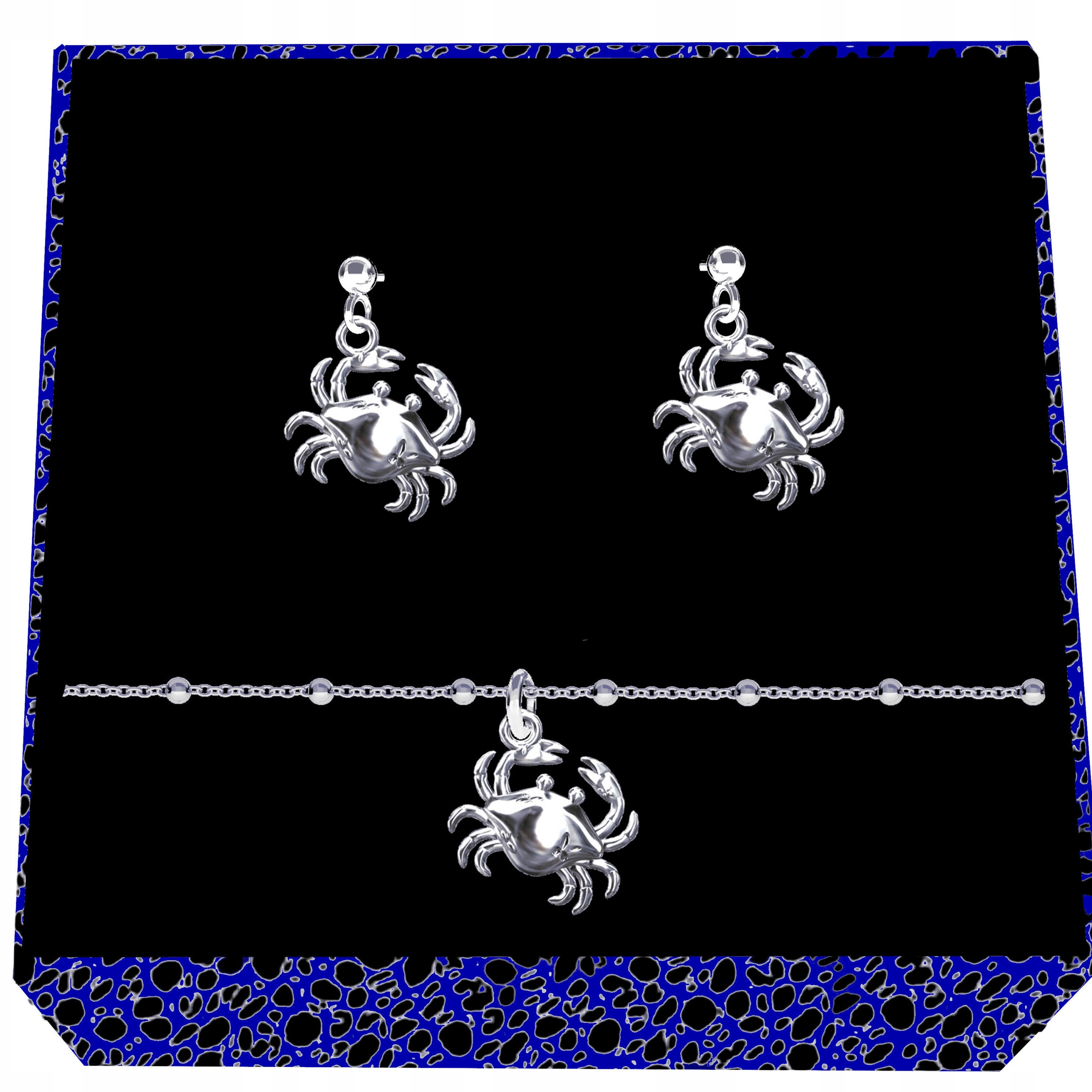 Krab Kraby Symbol obnovy, síly Stříbrný kuličkový komplet šperků stříbro 925