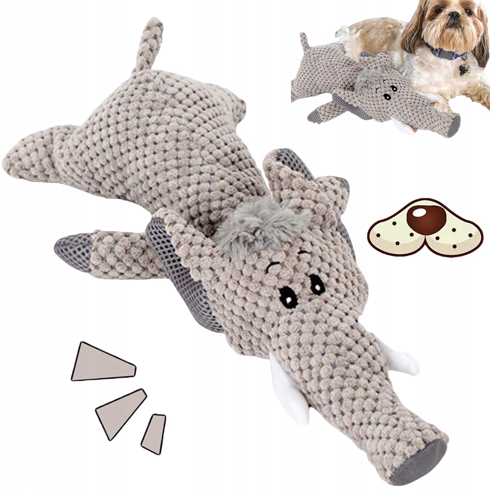 Levně Hračka Plyšová Hračka Pro Psa Slon Plyšový: Přetahovadlo Přítulka Pro Psa S 130 G