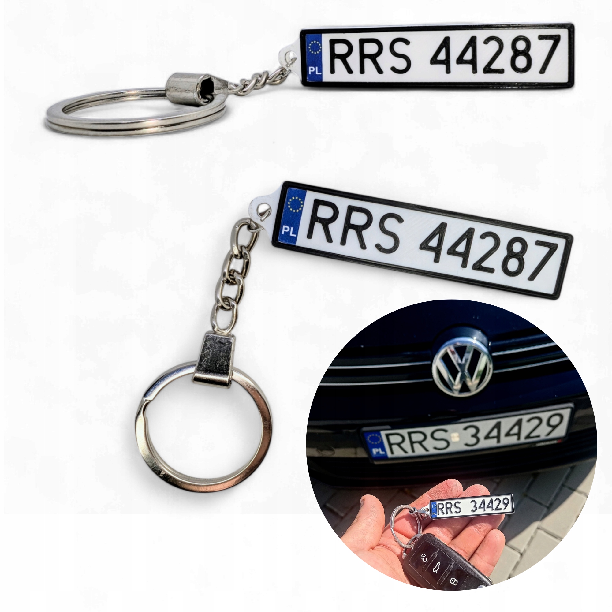 Brelok Tablica Rejestracyjna Personalizowany Twój Numer Prezent 3D