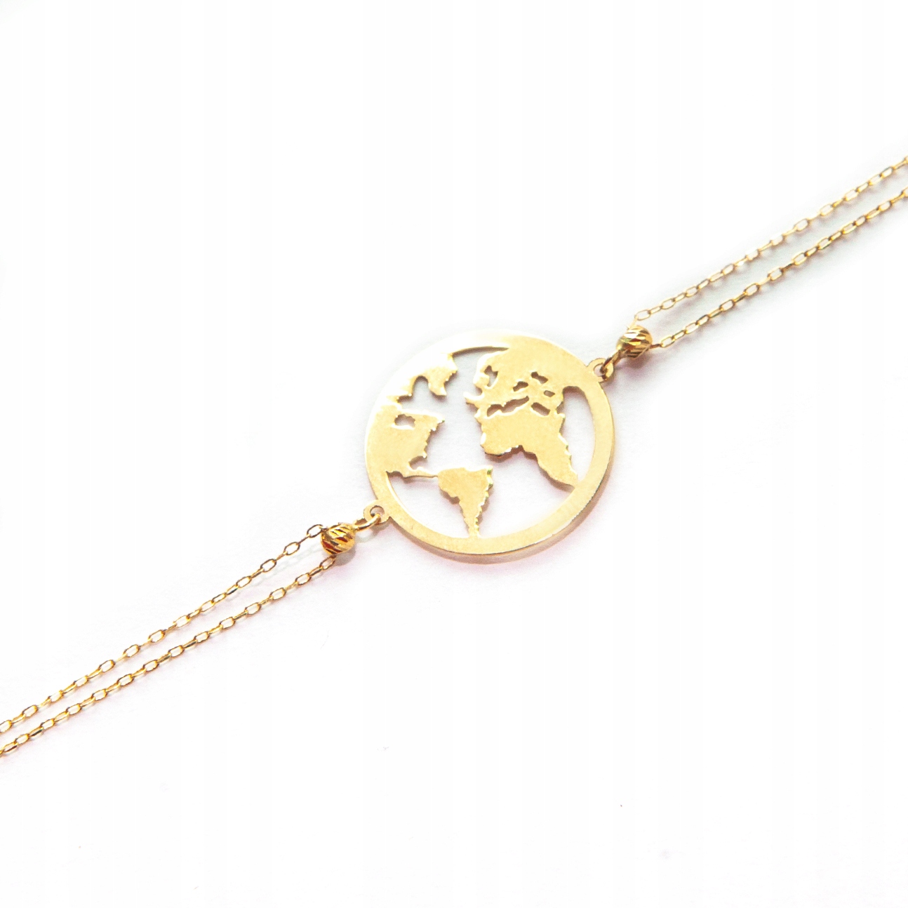 Zlatý náramek řetízek zlato 585 země mapa globus kontinenty