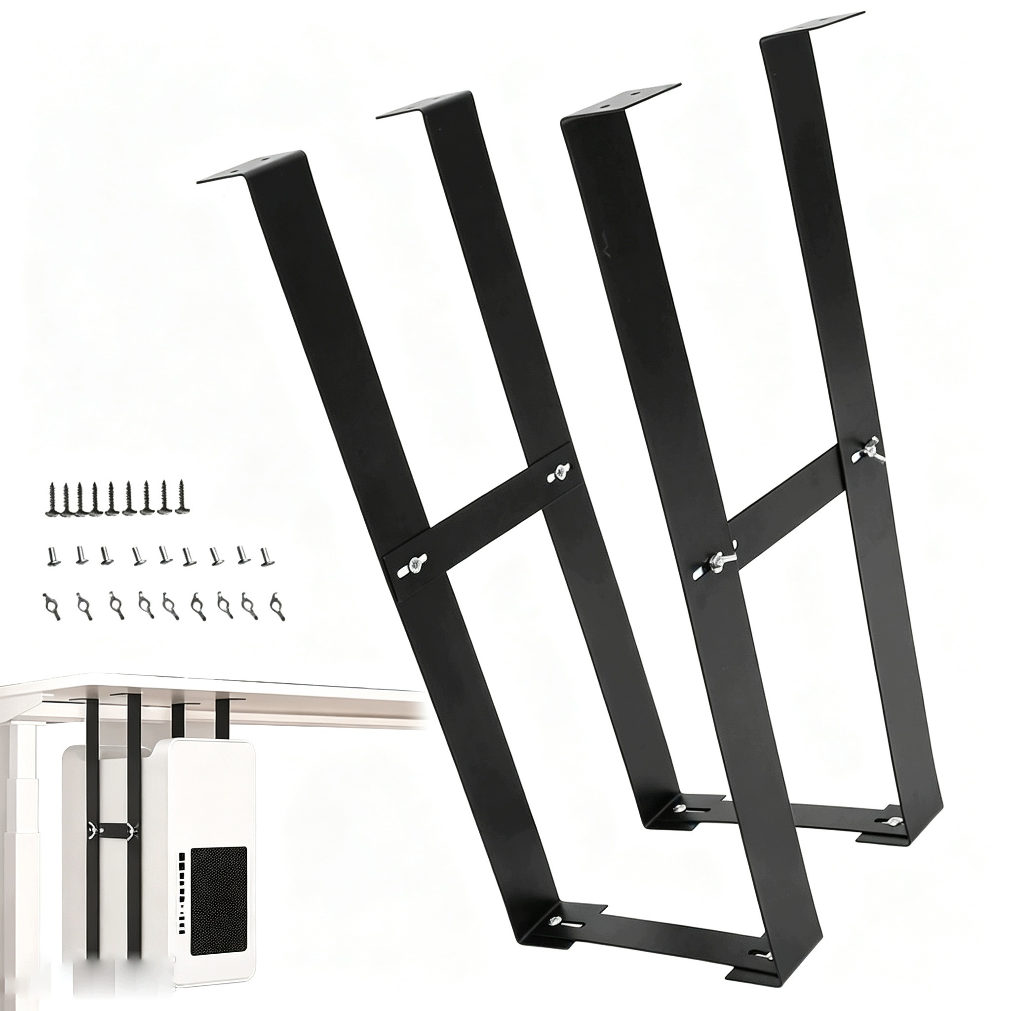 Věšák Pod Kancelářský Držák Na Počítač Pc Pevný Nastavitelný Kovový 50 cm