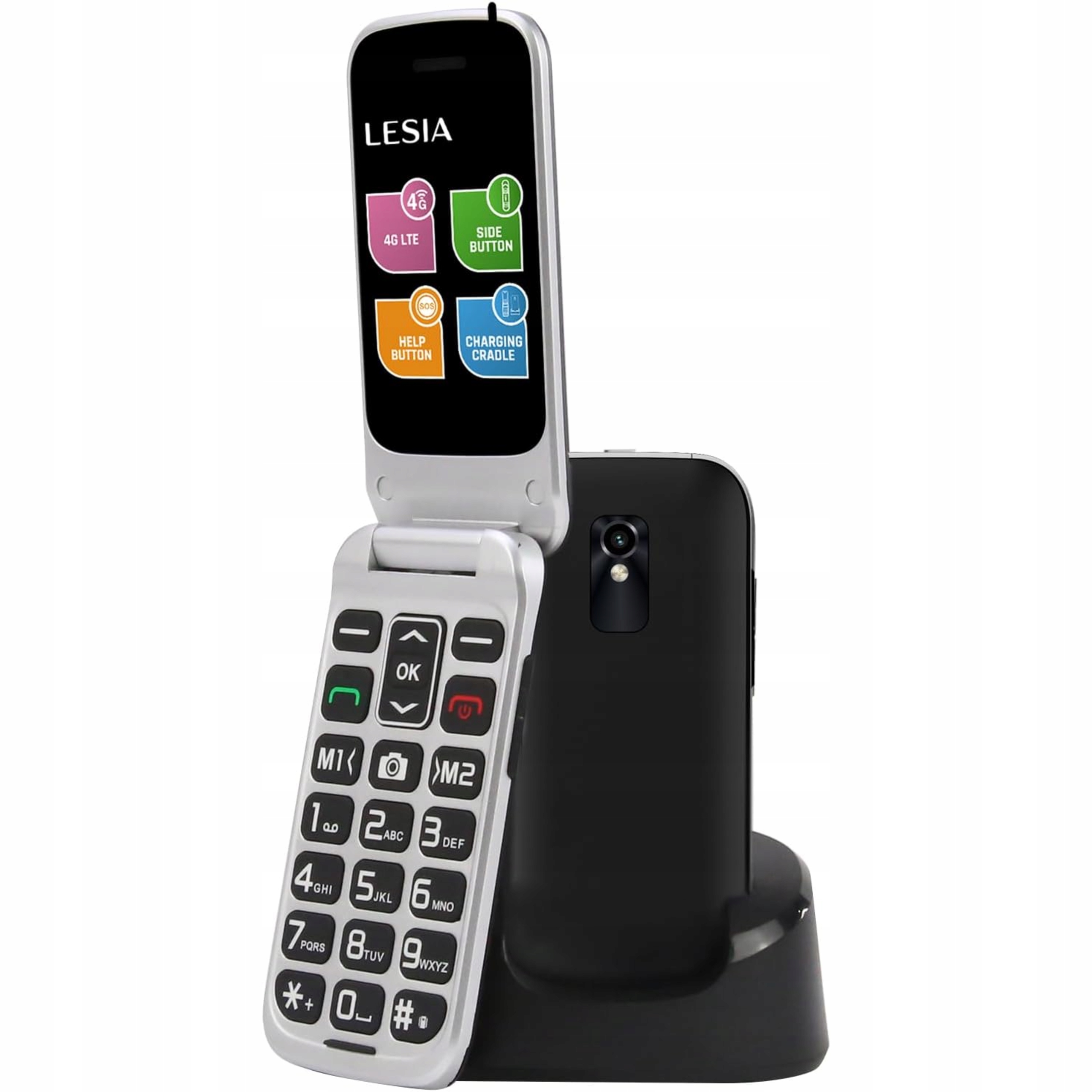 Telefon komórkowy dla seniorów 4G Lte duże przyciski Sos 2,4"