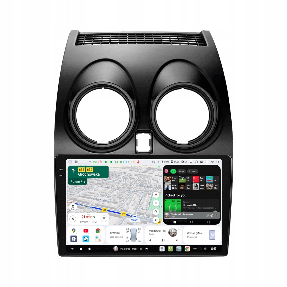 Radio Nawigacja Android Nissan Qashqai J10 DUDU4 Duduauto 4/64 Aa/cp Qled
