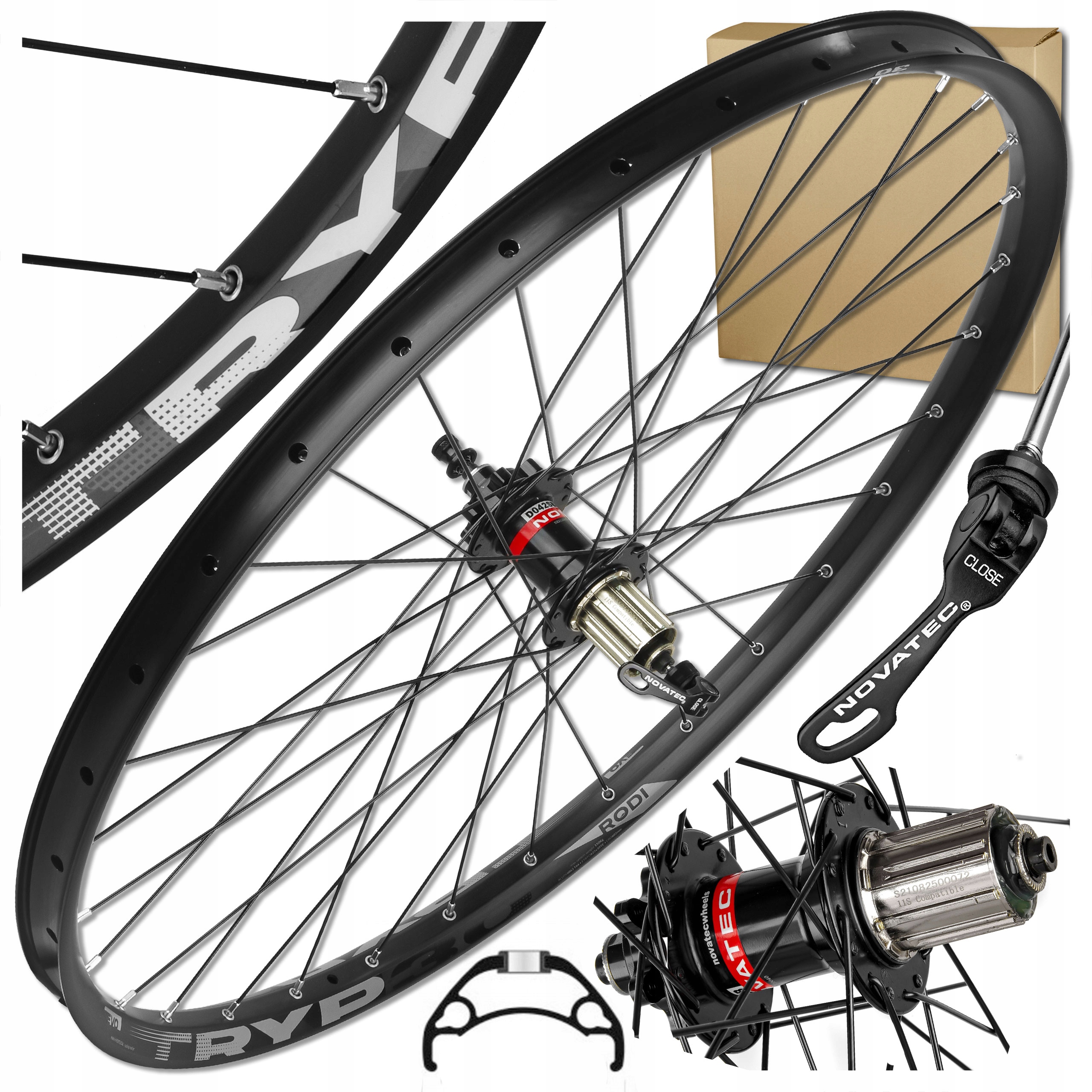 Koło Rowerowe Tył Rodi Tryp 25 Evo 29'' 622x25 Novatec Tarcza Tubeless Tr