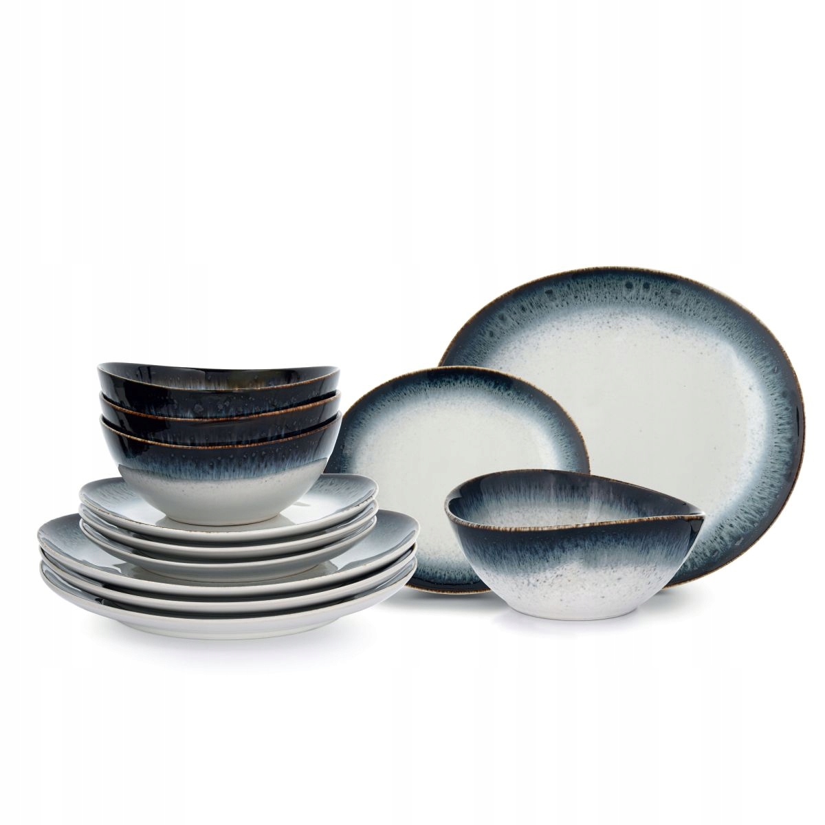 Zestaw Obiadowy Porcelanowy 12 El. Owalny Reactive Glaze Time Dim Duka