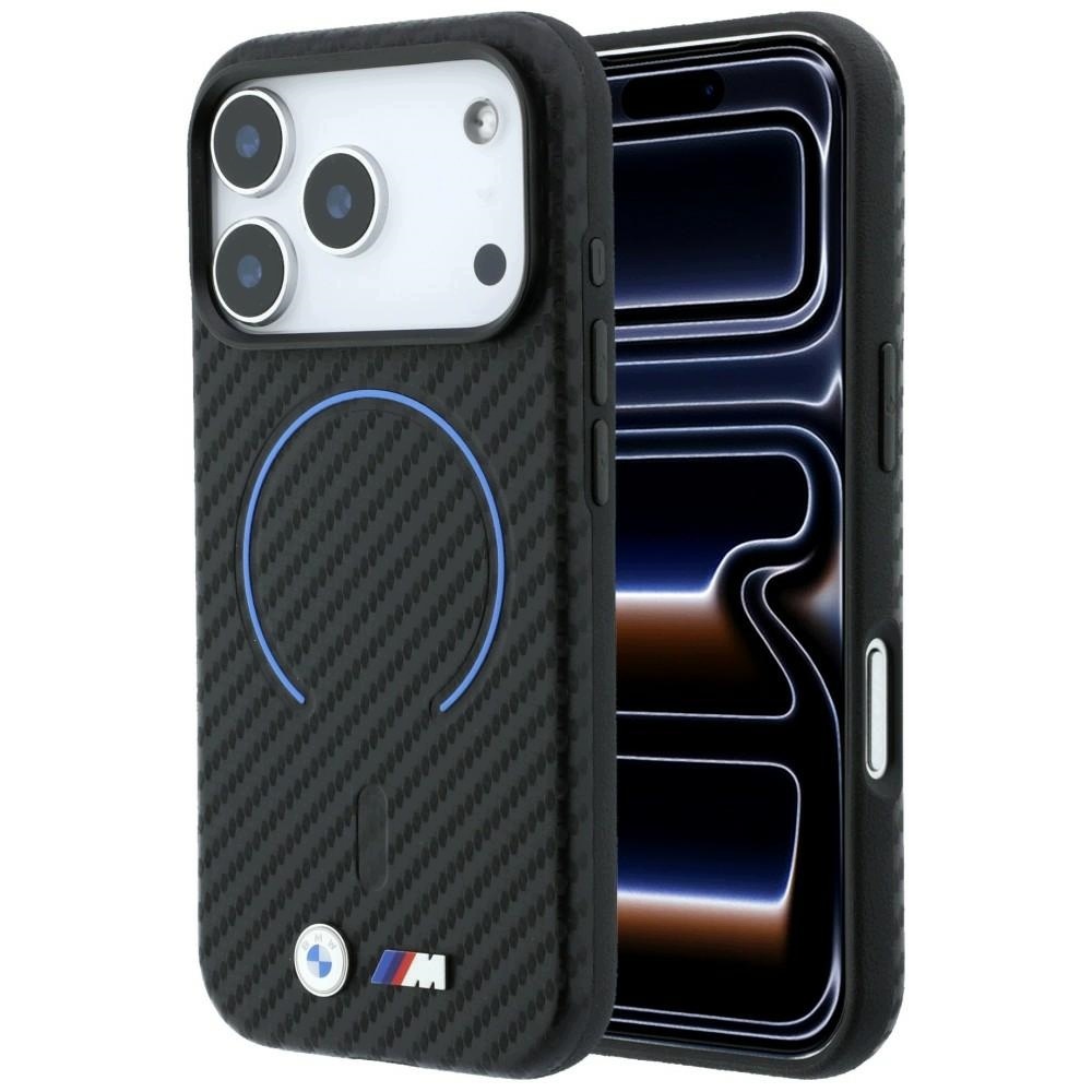 Etui Bmw M Carbon Printed Ring MagSafe na iPhone 17 Pro 18 Pro czarne Bmw