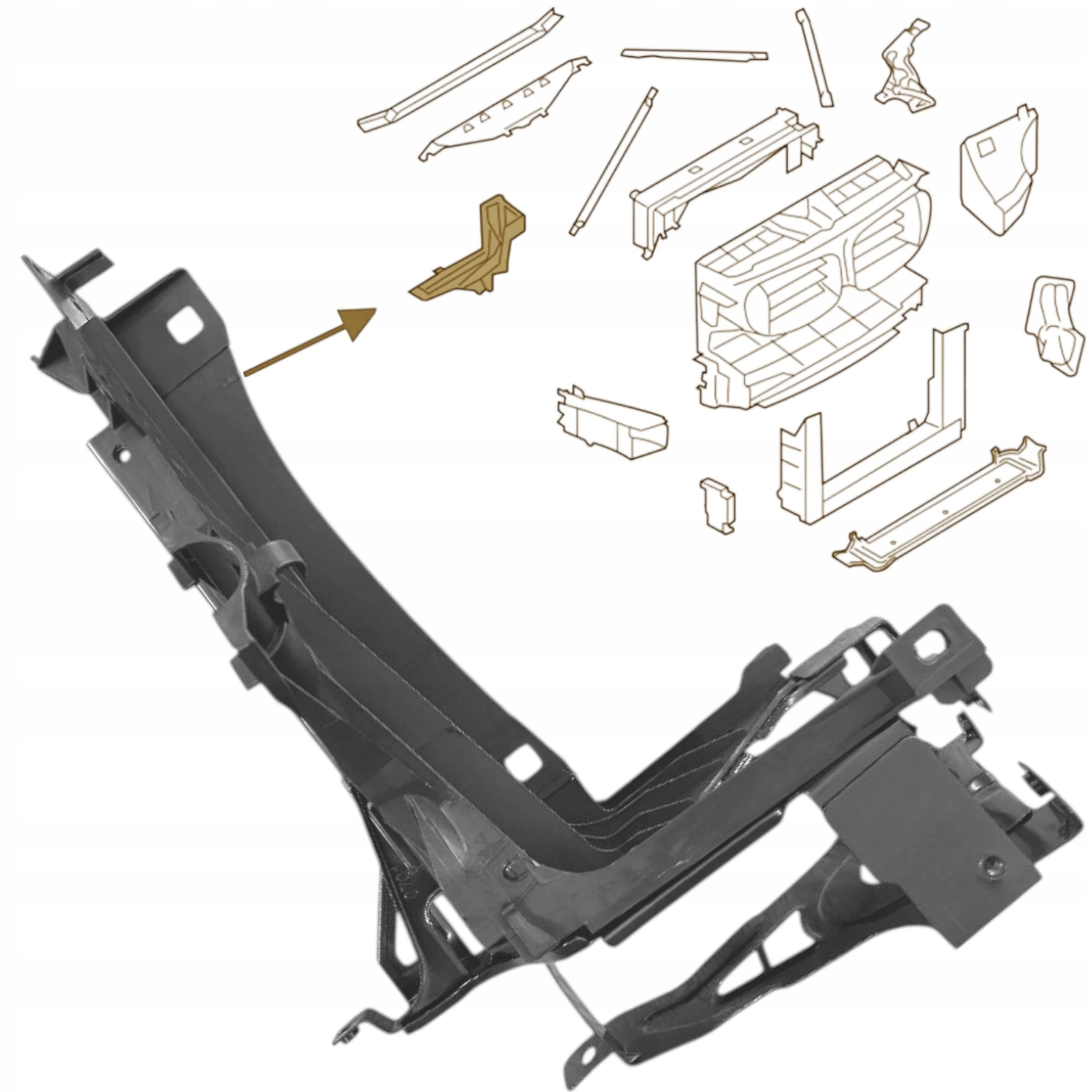 Bmw 7 F01 F02 Držák okulárU Pravý zesílení držák lampy přední pás