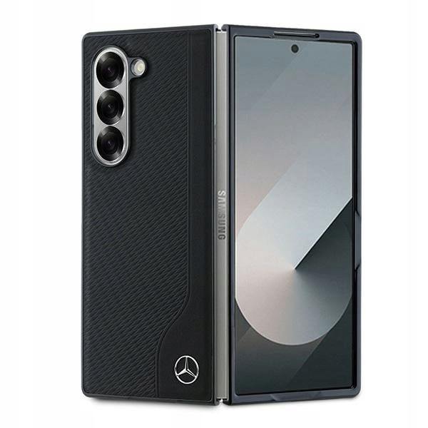 Pouzdro Mercedes MEHMZFD623RBGVK Z Fold6 F956 černá/černá Leather Wood Imitat