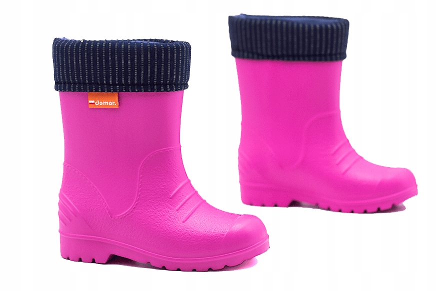 Kalosze dziecięce OCIEPLANE piankowe dziewczęce różowe lekkie gumiaczki róż Płeć chłopcy dziewczynki