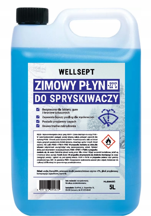 

Zimowy Płyn Do Spryskiwaczy -22 Zapachowy 5L