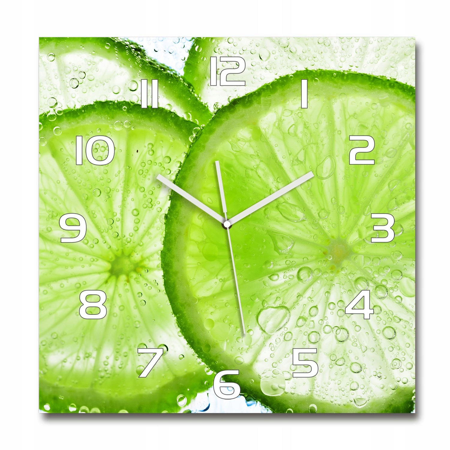 

Duży szklany zegar ścienny Limonki pod wodą 60x60