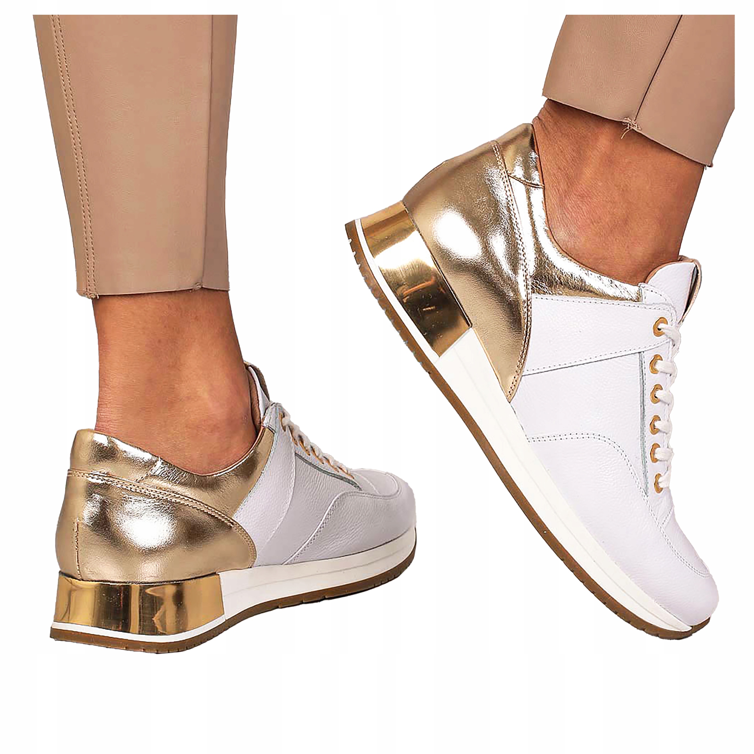 Tenisky Kožené Sportovní Boty Polské Koturn 39