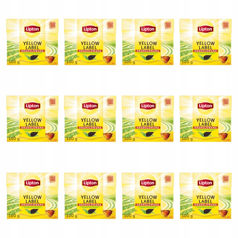 Lipton Yellow Label Herbata Czarna Granulowana 100 G X12