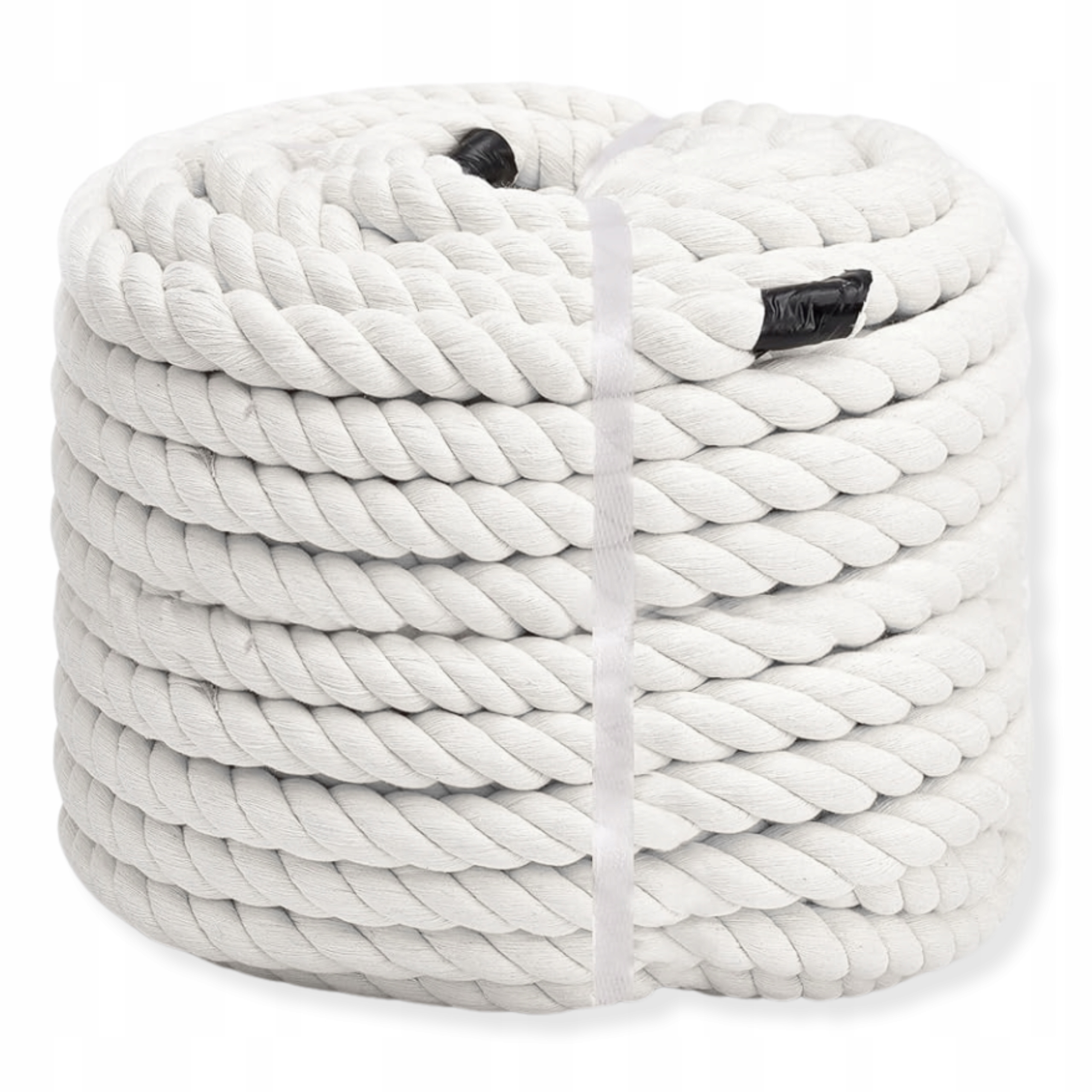 Bavlnené Lano 20 mm 50 m, krútená bavlnená šnúra, biela, dekoratívna, Eko