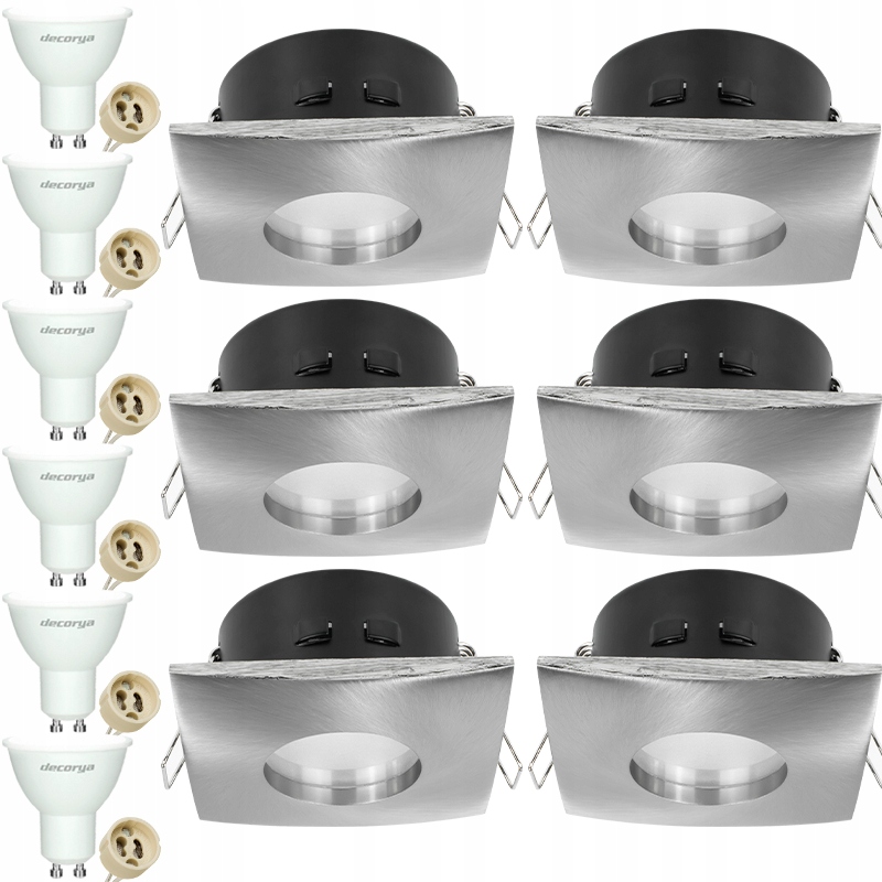 6x Zewnętrzna Wodoodporna Oprawa Sufitowa Wpuszczana Podbitka GU10