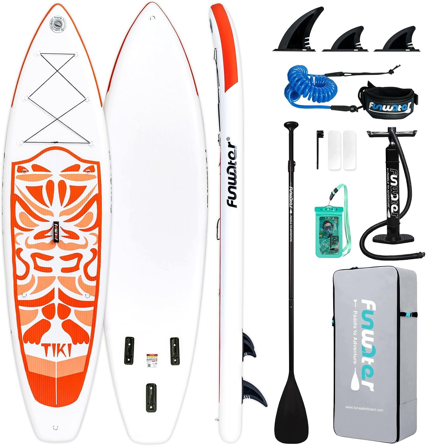 FunWater Deska Sup 320cm 10' 6" Pompka Wiosło Plecak 3 Płetwy 180 kg