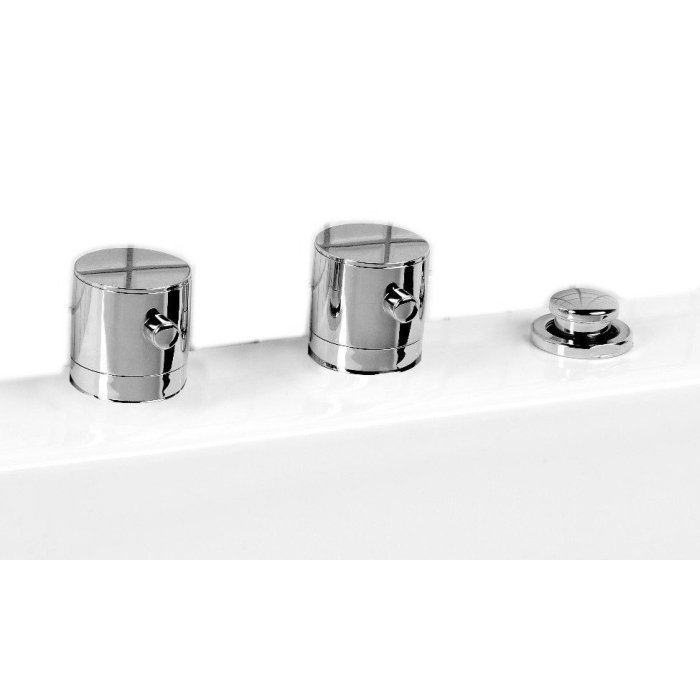 Sapho Trojdielna batéria na okraj vane, chróm