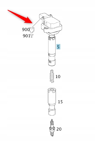 Zapalovací Cívka Mercedes M271 Mercedes Oe A0001502580