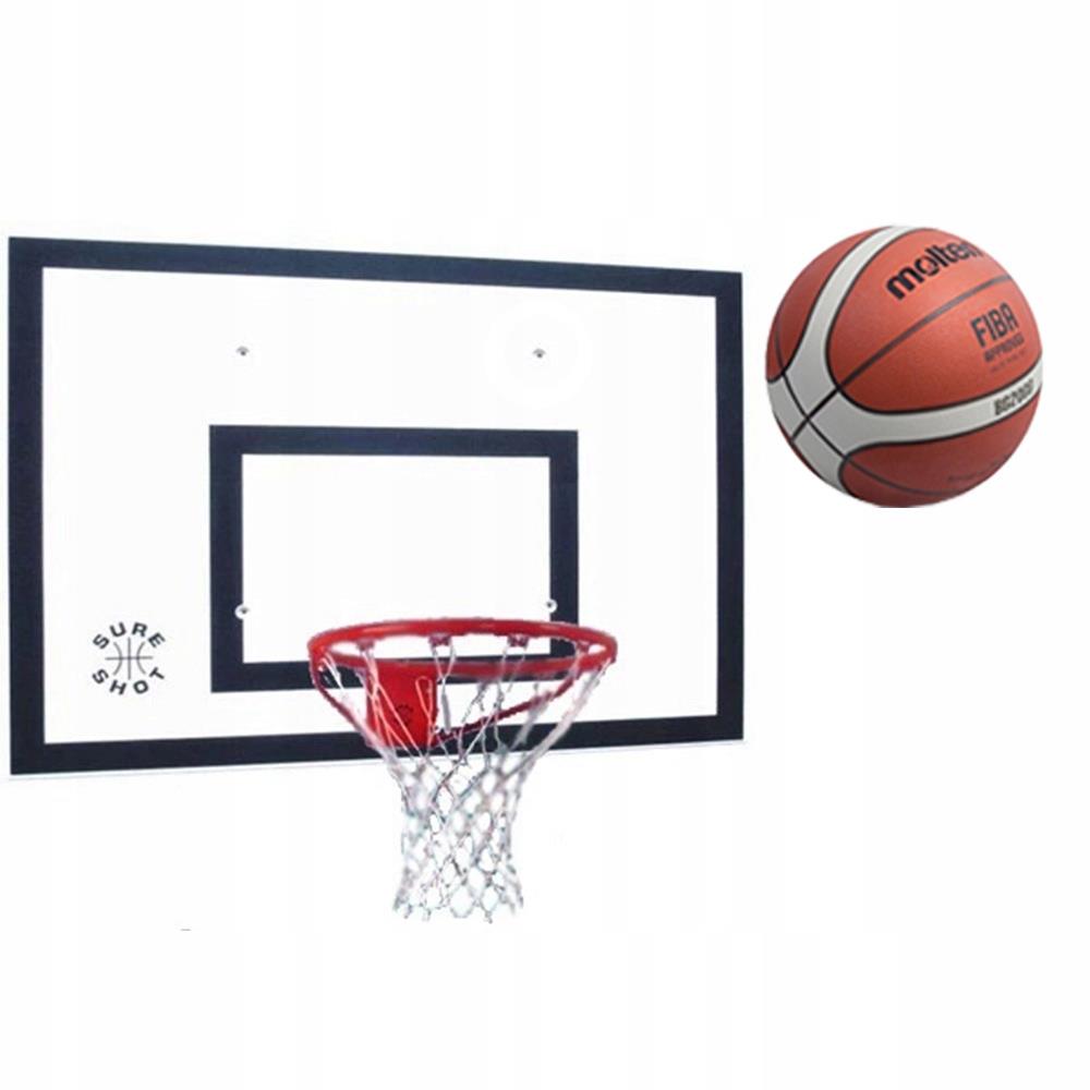 ZESTAW DO KOSZYKÓWKI TABLICA 120x90cm+OBRĘCZ+PIŁKA